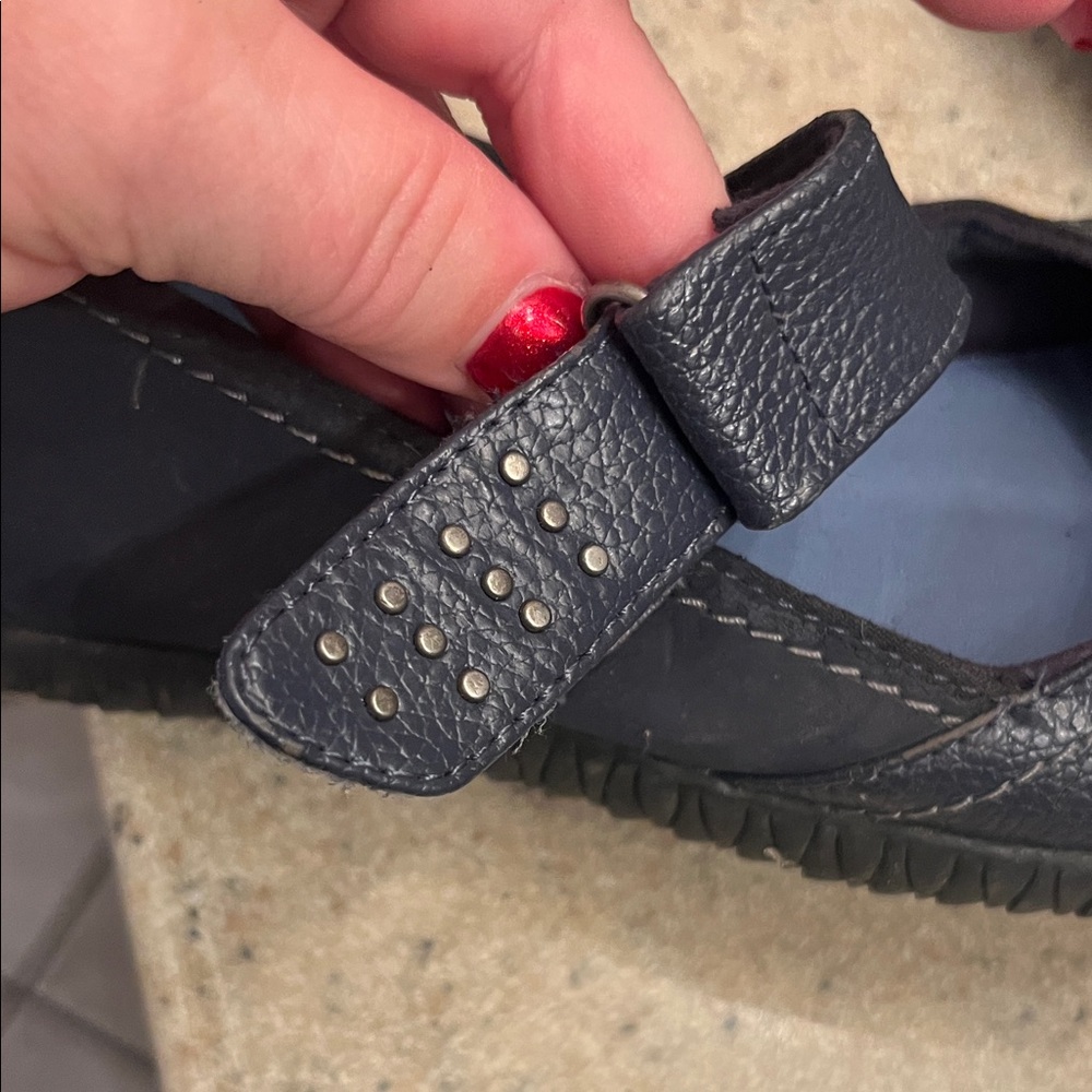 Orthaheel Navy Leather Loafers with Strap - Picture 4 of 8